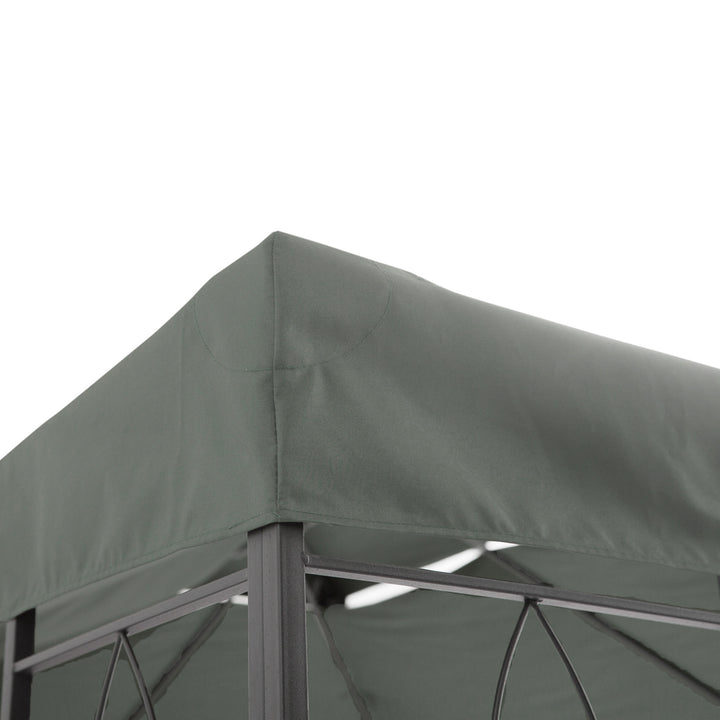 3x4m Gazebo Replacement Roof Canopy 2 Tier Top UV Cover Garden Patio Outdoor Sun Awning Shelters Deep Grey (TOP ONLY)