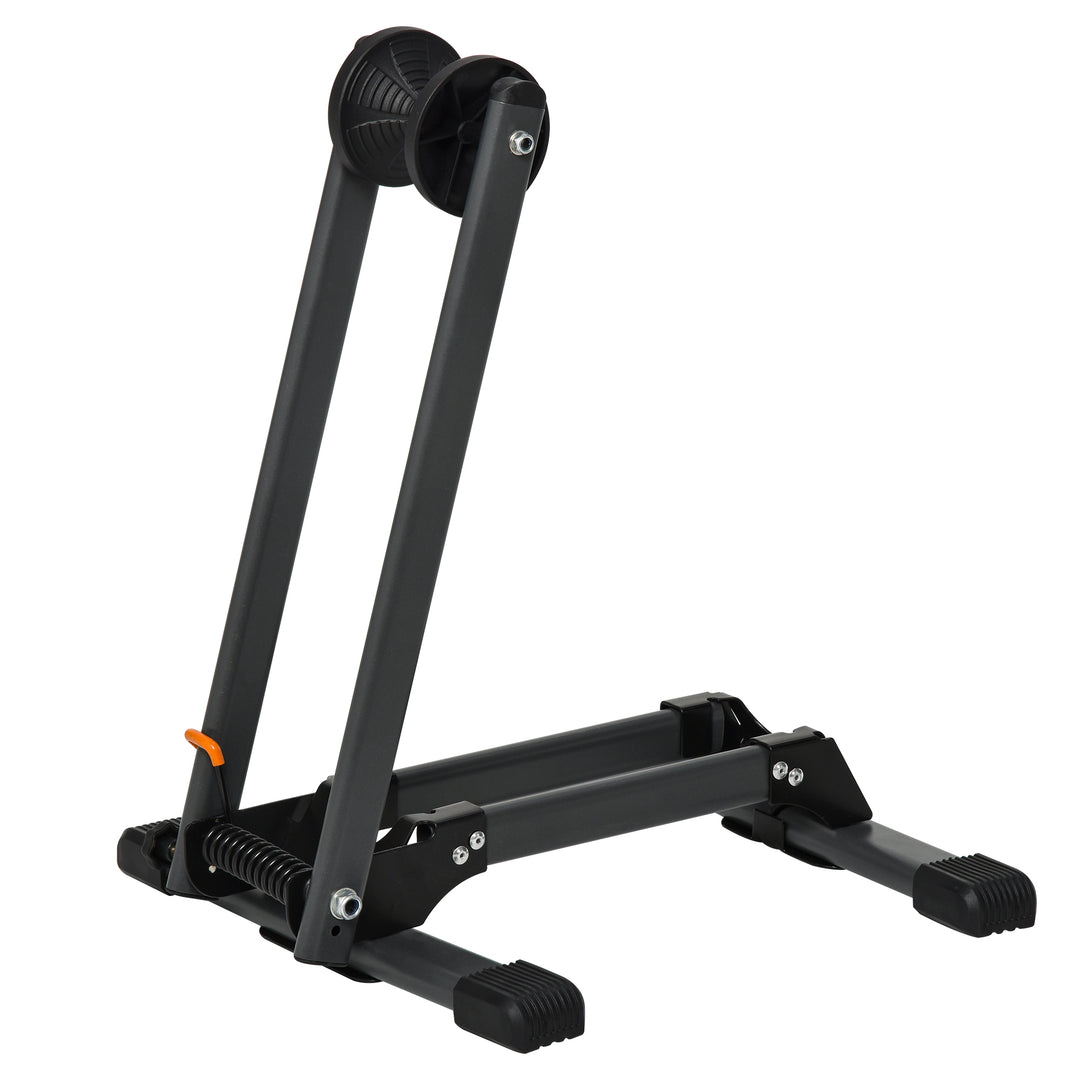 Foldable Bike Storage Stand Parking Rack Fit Max. 5.5cm Wide Wheel Metal Nylon Black