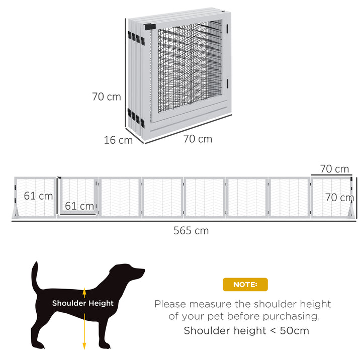 8 Panels Foldable Pet Playpen with Support Feet, for House, Doorway, Stairs, Small and Medium Dogs - White