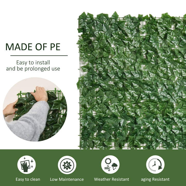 Artificial Leaf Hedge Screen for Garden Outdoor Indoor Decor, 3M x 1M Dark Green