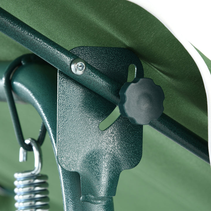 Steel 3-Seater Swing Chair w/ Canopy Green
