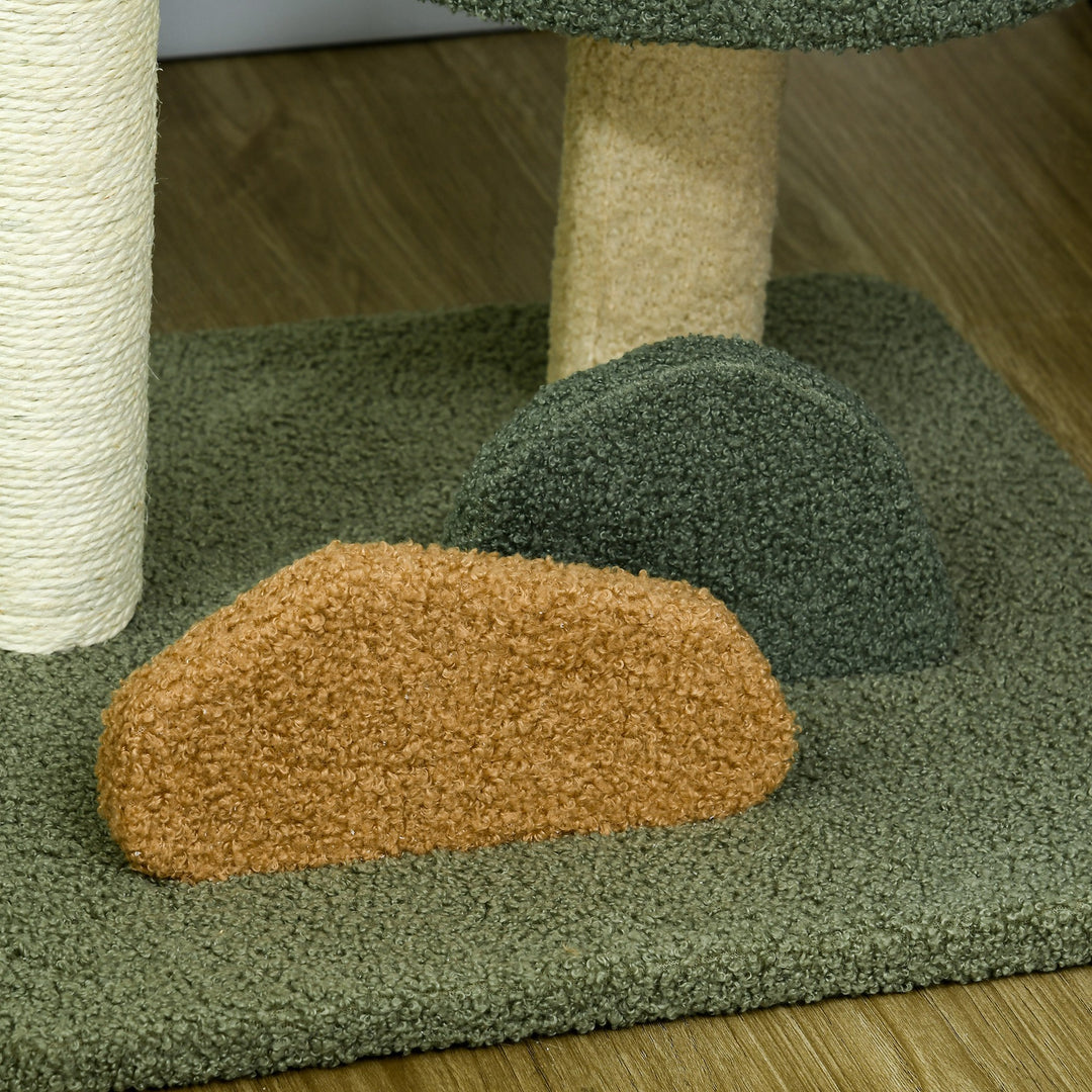 PawHut Small Cat Tree for Indoor Cats, Scratching Posts with 2 Beds, Toy Ball, 43 x 39 x 52cm