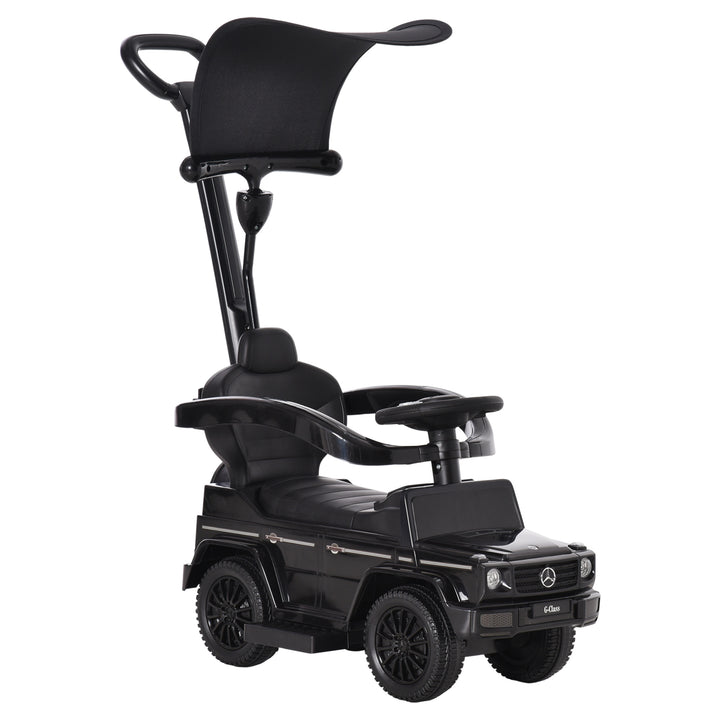 Ride-On Car Push Along Car Mercedes-Benz G350 Sliding Walker Foot to Floor Slider Stroller Toddler w/ Steering Wheel, Black