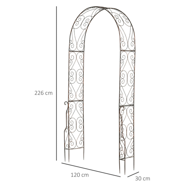 Metal Decorative Garden Rose Arch Arbour Trellis for Climbing Plants Support Archway Wedding Gate 120L x 30W x 226H (cm)