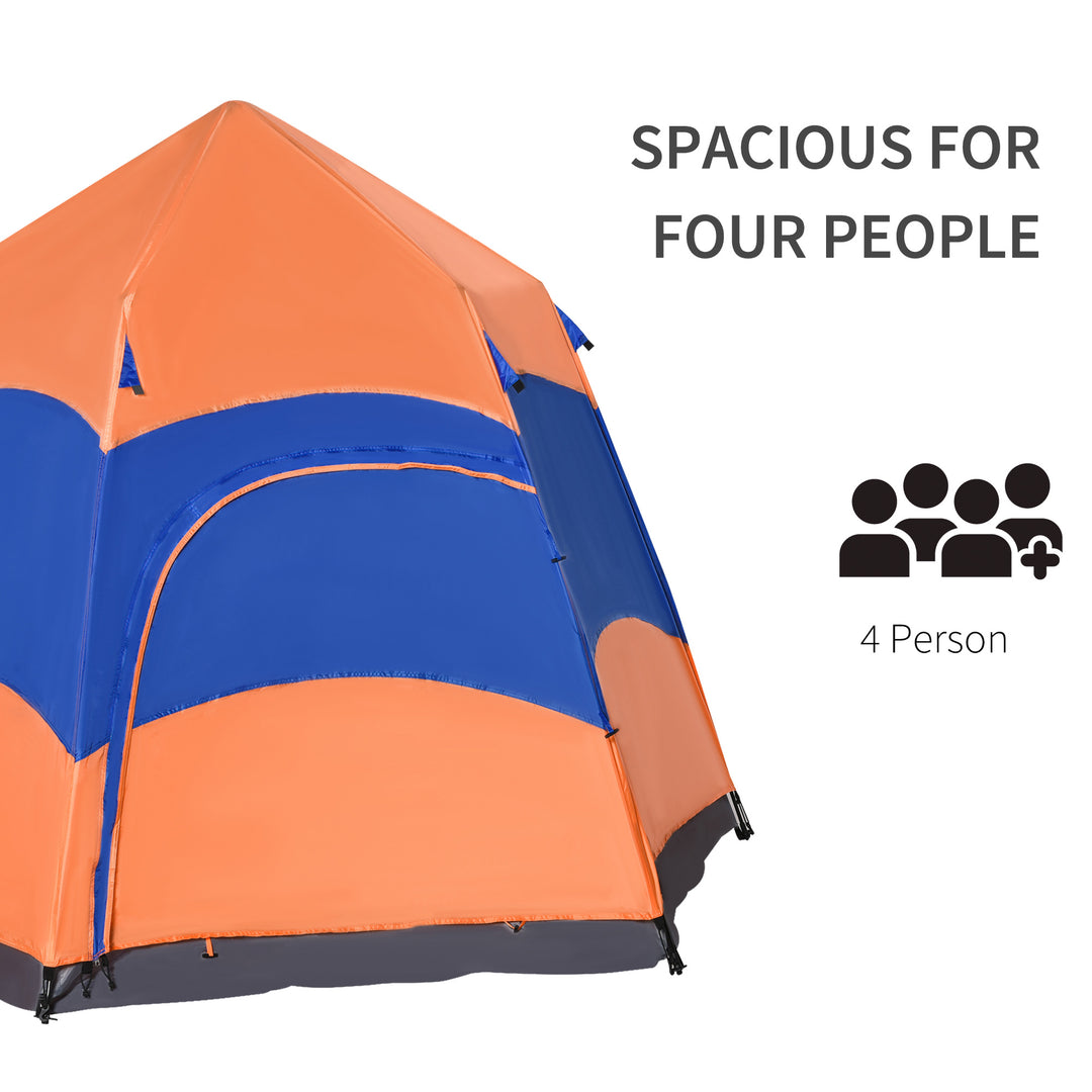 Six Man Hexagon Pop Up Tent Camping Festival Hiking Shelter Family Portable