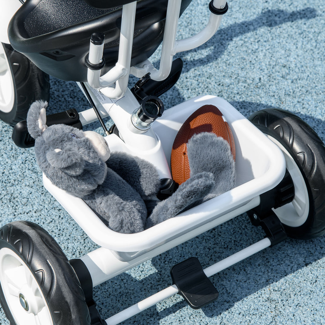 Baby Tricycle W/Handle-White/Black