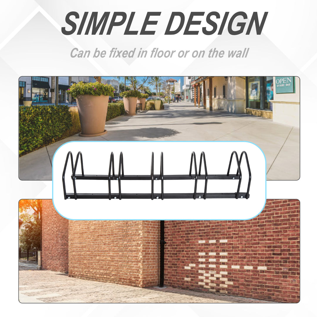 Bike Parking Rack, 130Lx33Wx27H cm, Steel-Black