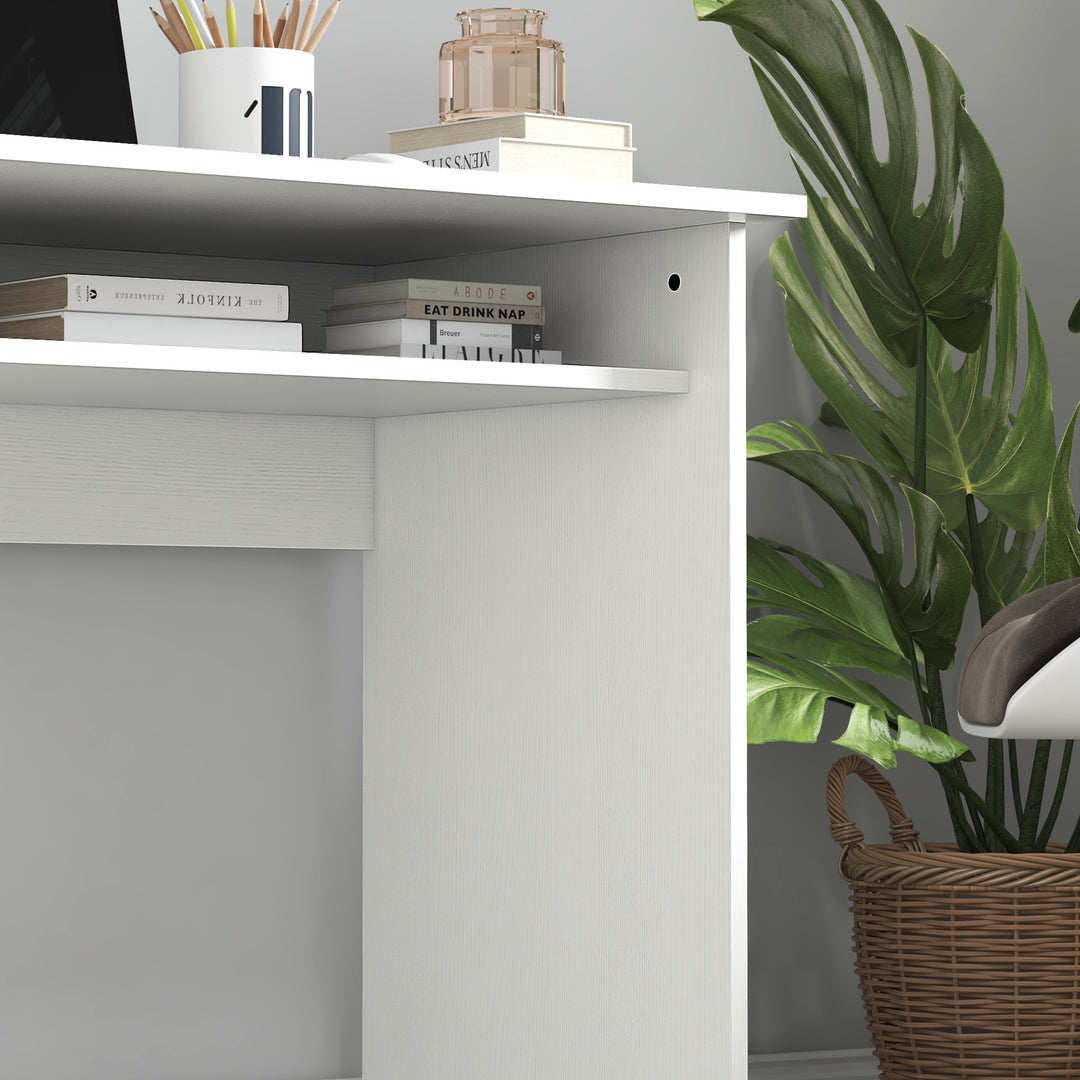 Computer Writing Desk with Storage Compartment Workstation Learning Center for Home Office 90W x 50D(cm) - White
