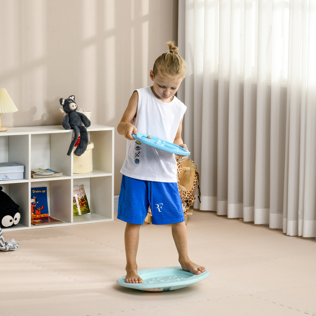 Two-In-One Balance Board, Kids Wobble Board with Ball - Blue