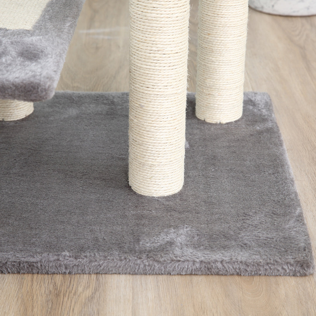 Cat Tower Kitten Scratch Scratching Scratcher Sisal Post Climbing Tower Activity Centre Grey