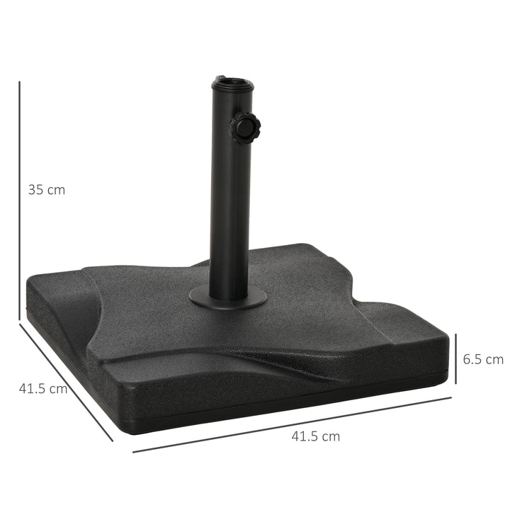 Square Cement Parasol Base Umbrella Weight Stand Black