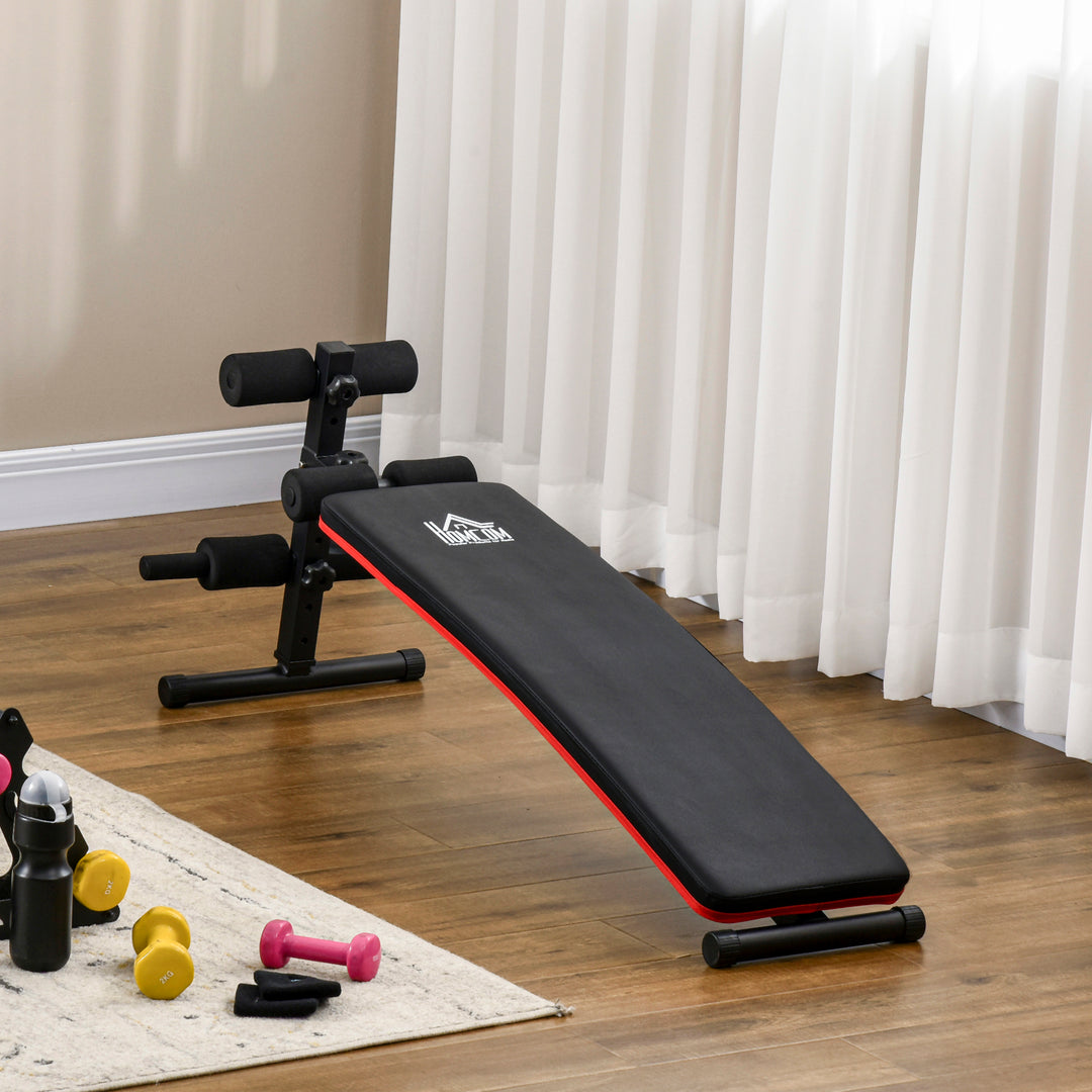 HOMCOM Steel Foldable Home Sit-Up Bench Red/Black