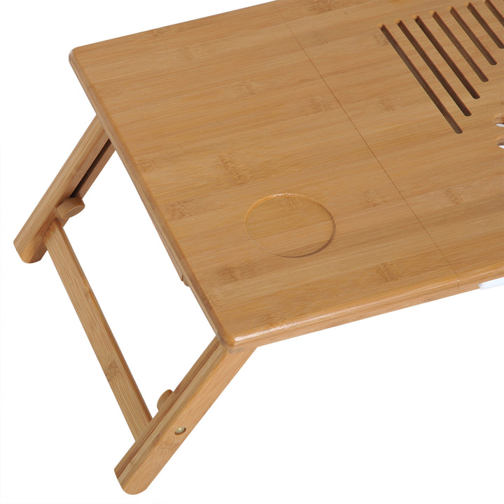 Foldable Laptop Desk Portable Bamboo Laptop Desk with Drawer