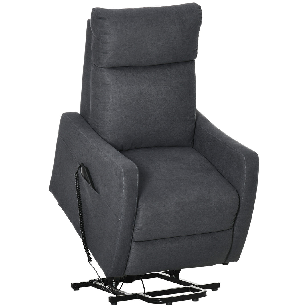 Power Lift Chair, Fabric Electric Recliner Sofa Chair for Elderly with Heavy Duty Motor, Remote Control, Side Pocket, Grey