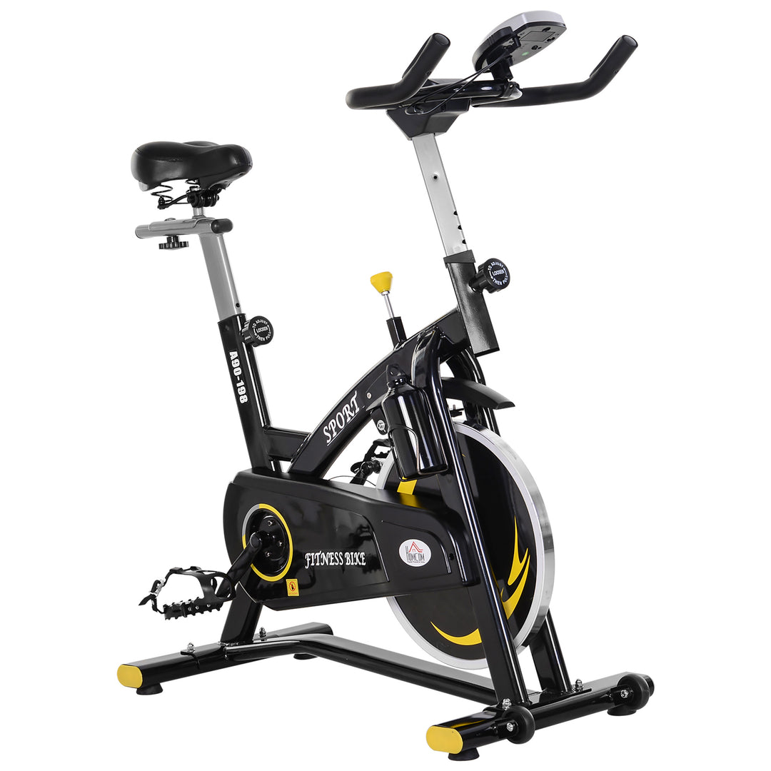 HOMCOM Steel Flywheel Belt Drive Exercise Bike Black/Yellow
