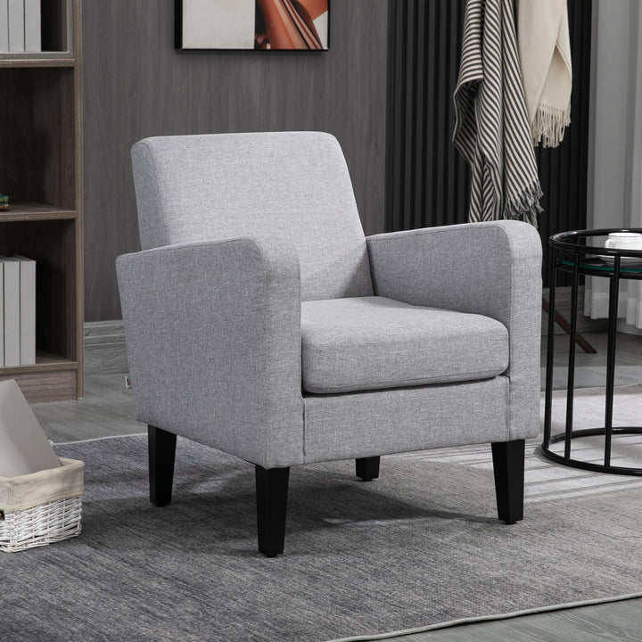 Modern Accent Chair, Occasional Chair with Wood Legs-Light Grey