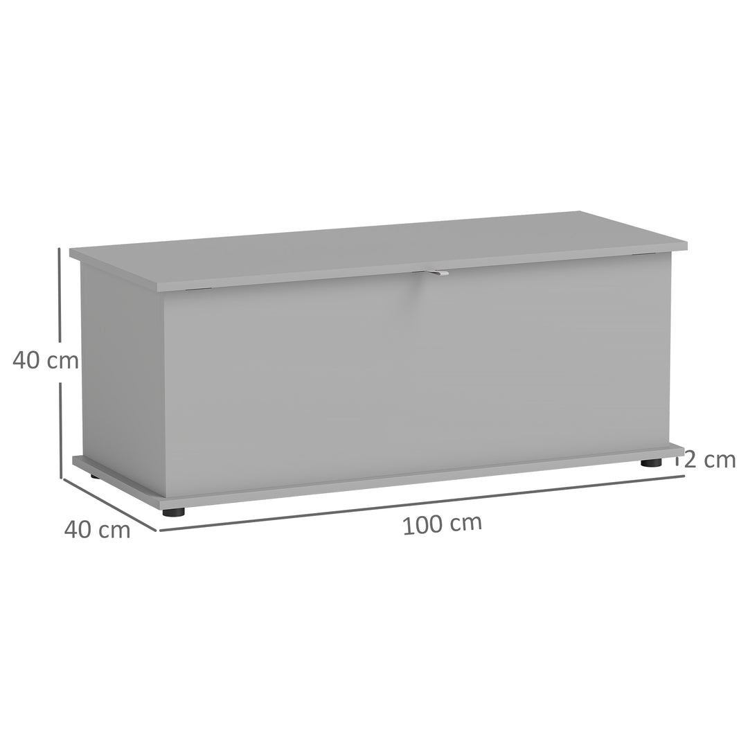 113L Storage Chest, Storage Box with Flip-Top, 100 x 40 x 40 cm - Grey