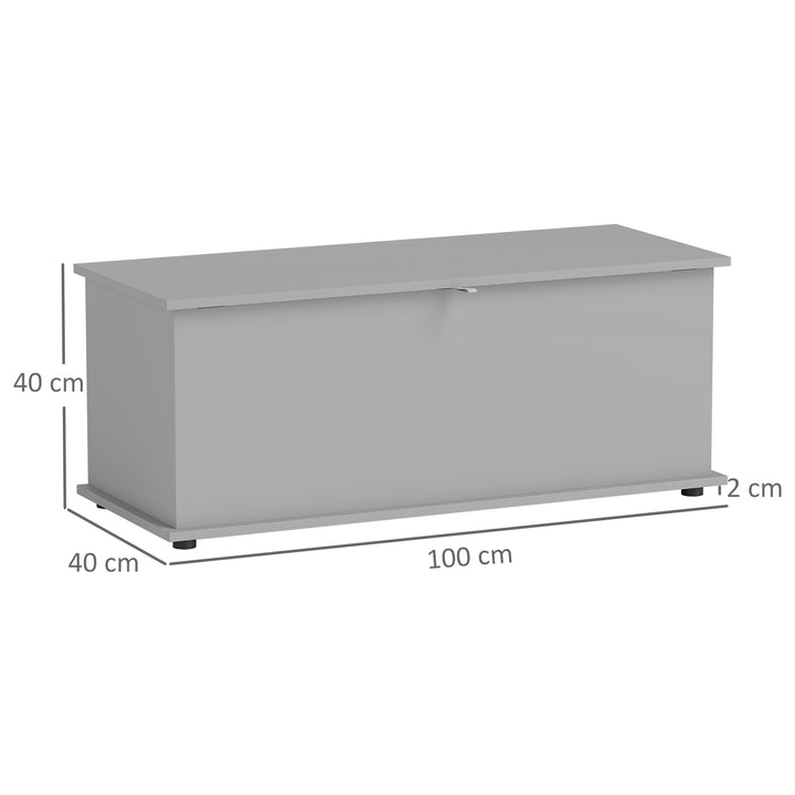 113L Storage Chest, Storage Box with Flip-Top, 100 x 40 x 40 cm - Grey