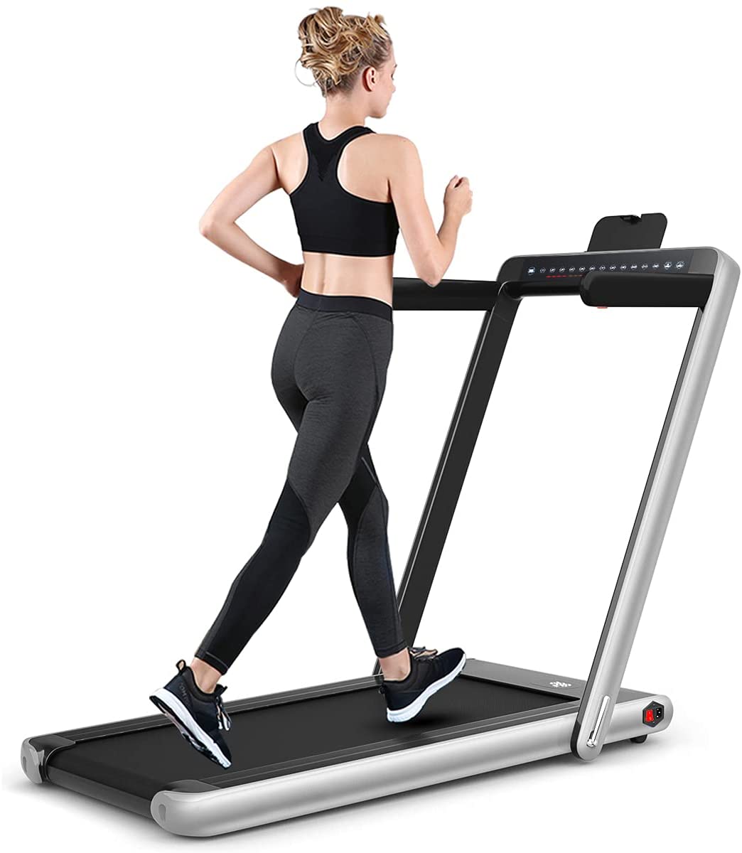 Folding Treadmill Electric 1-12KM/H with Bluetooth-Silver