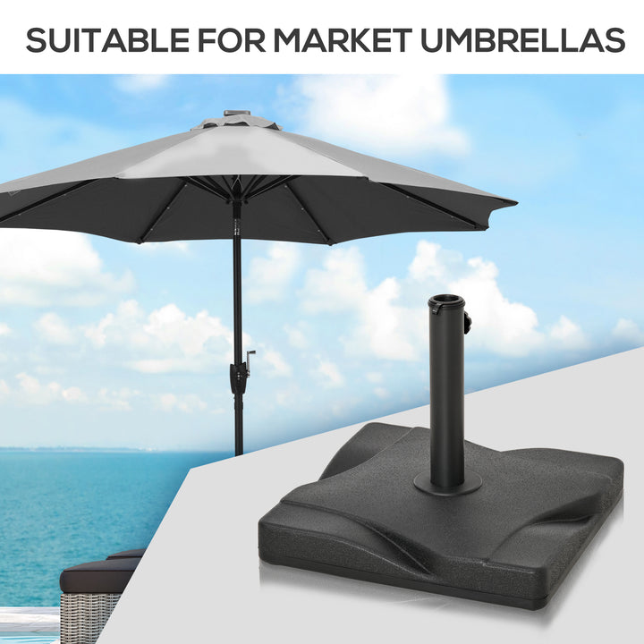 Square Cement Parasol Base Umbrella Weight Stand Black