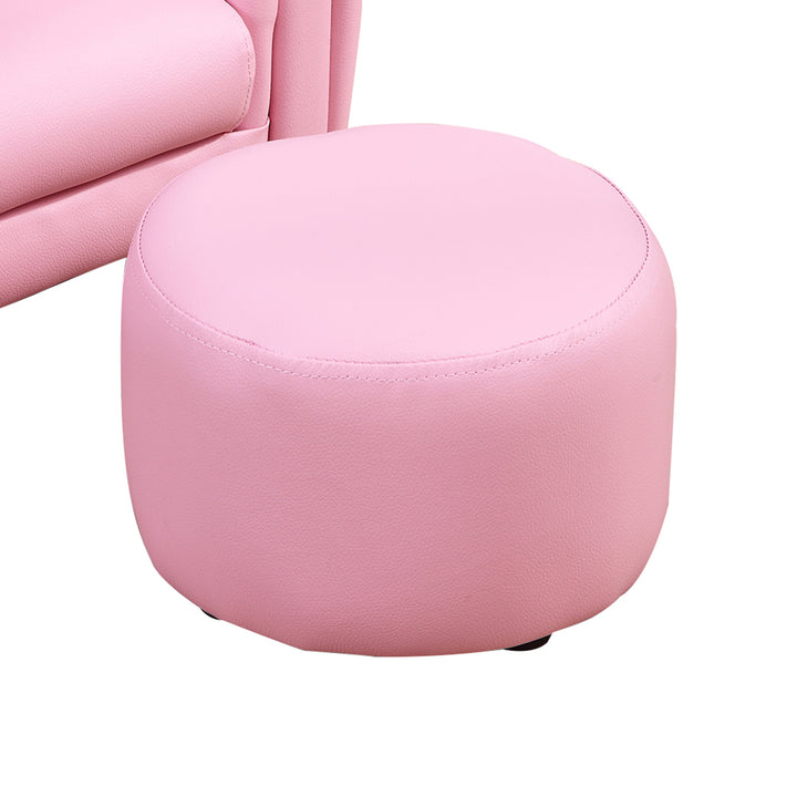 Toddler Chair Single Seater Kids Sofa Set Children Couch Seating Game Chair Seat Armchair w/ Free Footstool (Pink)