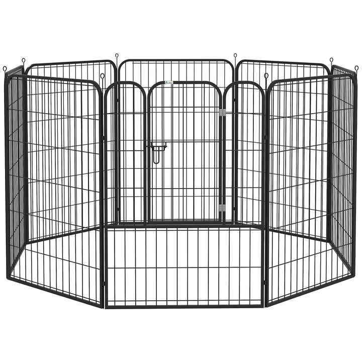 PawHut Heavy Duty 8 Panel Dog Pet Playpen for Puppy Rabbit Enclosure Foldable Indoor Outdoor 80 x 100 cm