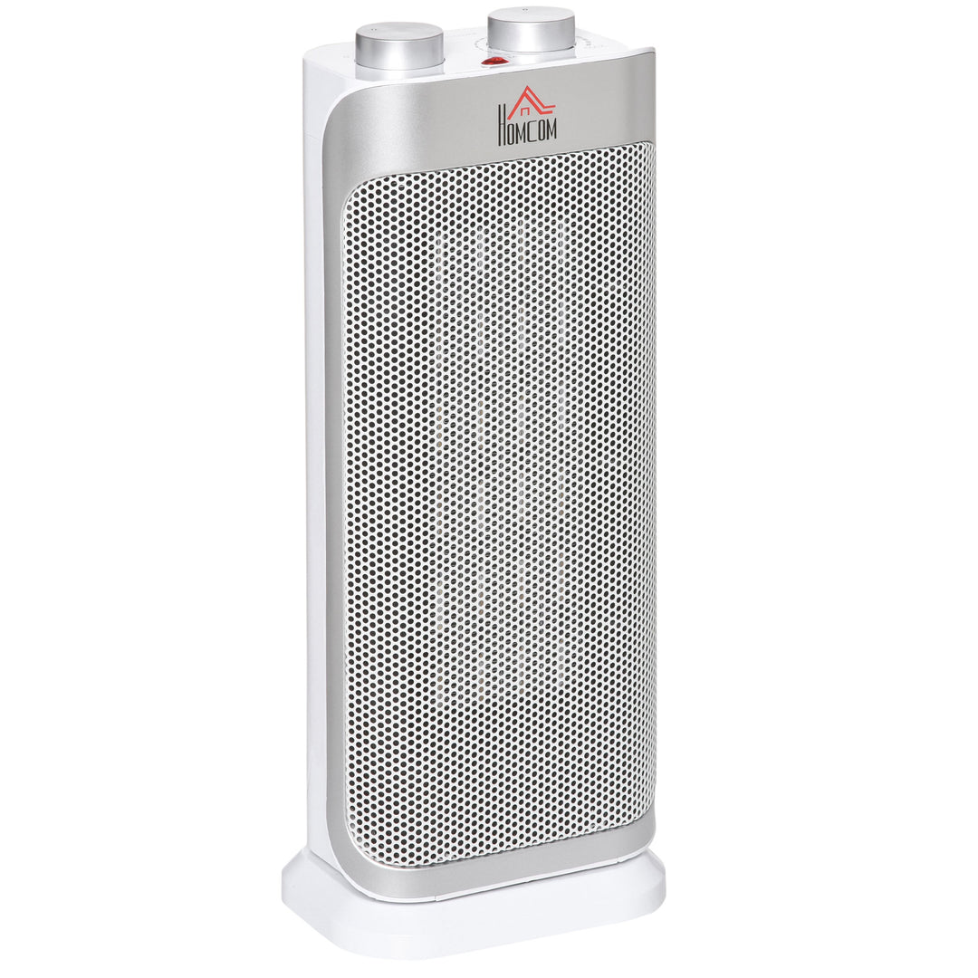 Electric Space Heater Freestanding Oscillating Ceramic Heater with 3 Adjustable Modes, Tip-Over and Overheat Protection, 1000W/2000W, White