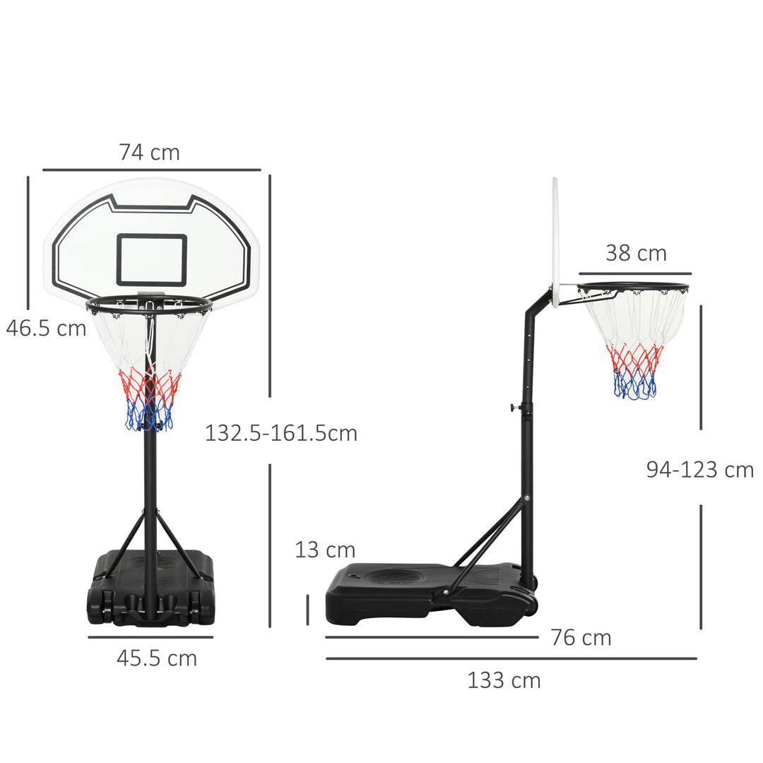 Basketball Stand 94-123cm Basket Height Adjustable Hoop For Kids Adults Suitable for Pool Side