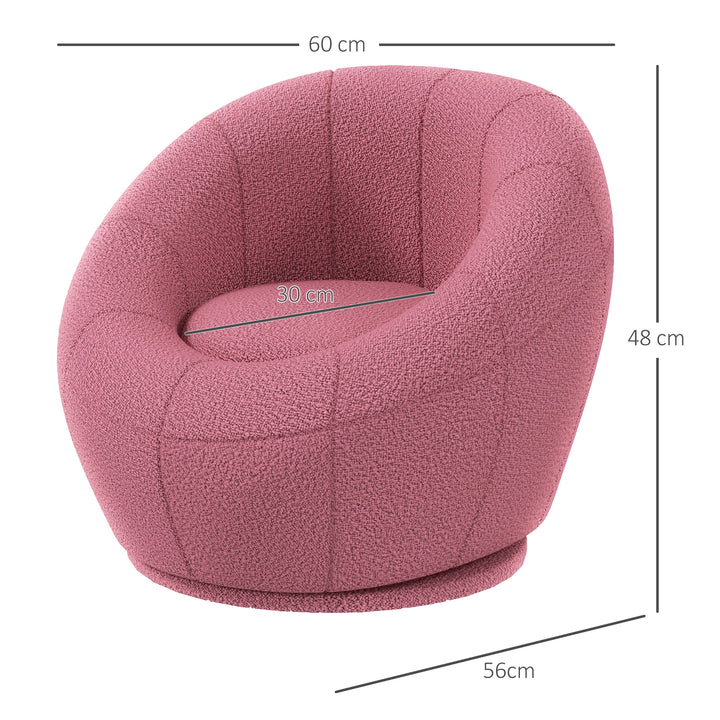 Modern Accent Chair, Swivel Upholstered Armchair-Pink