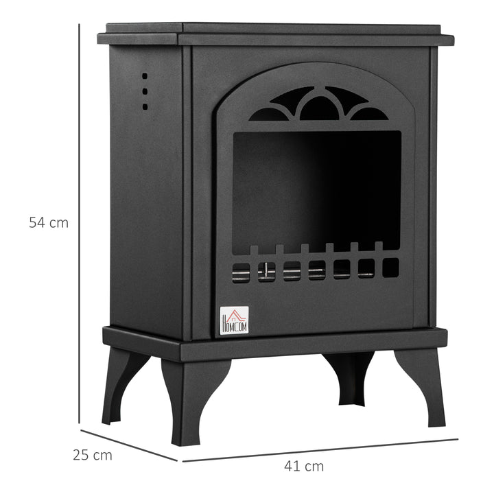 Free Standing Ethanol Fireplace, Bioethanol Heater Stove Fire with 1.5L Tank, 3 Hours Burning Time, Black