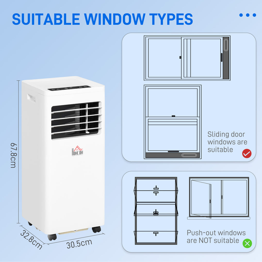 Mobile Air Conditioner White W/ Remote Control Cooling Dehumidifying Ventilating - 765W