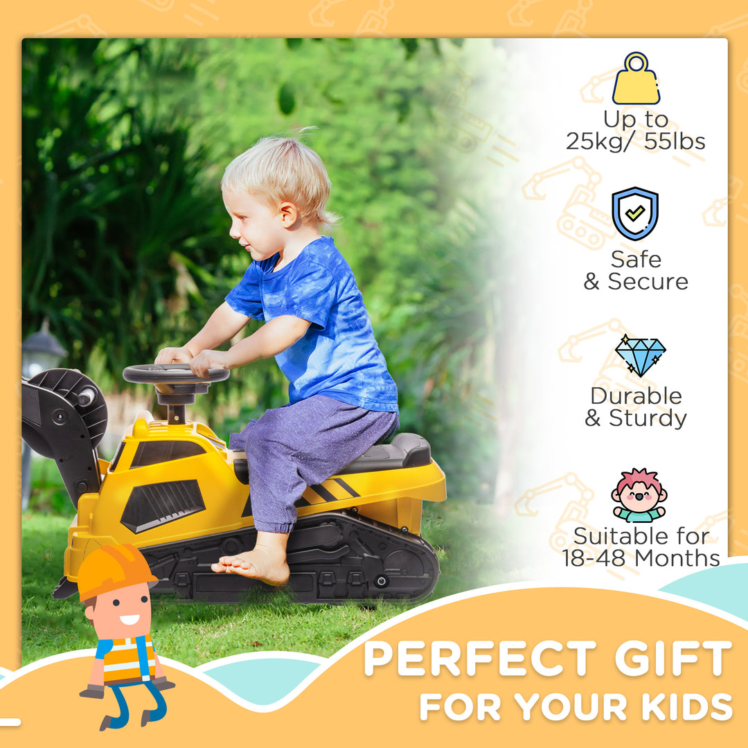 Ride on Tractor, Pretend Play Construction Truck-Yellow