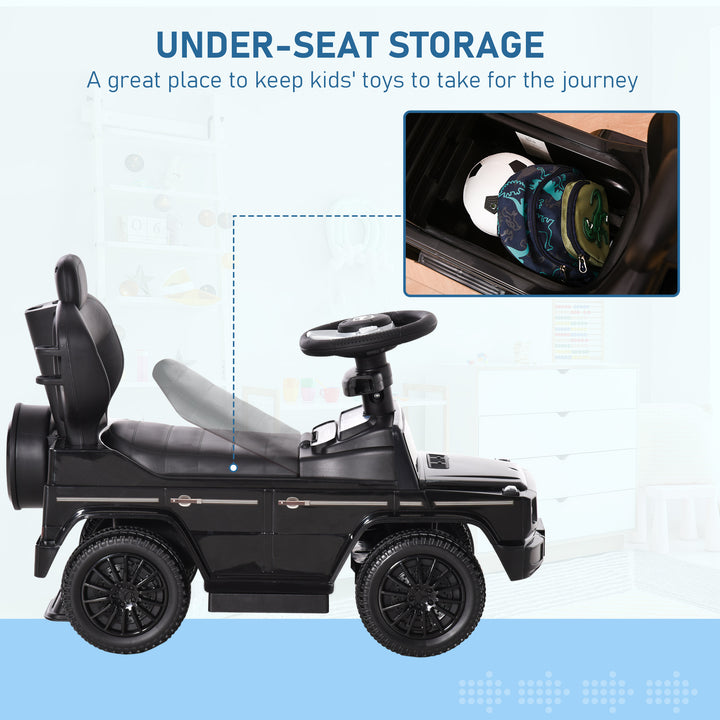 Ride-On Car Push Along Car Mercedes-Benz G350 Sliding Walker Foot to Floor Slider Stroller Toddler w/ Steering Wheel, Black