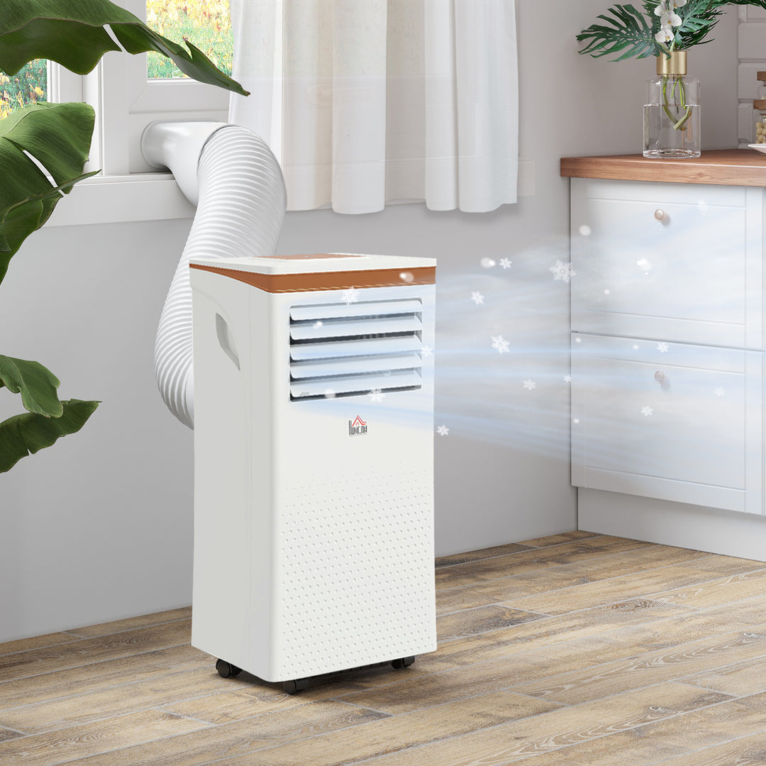 HOMCOM 10000 BTU 4-In-1 Compact Portable Mobile Air Conditioner Unit Cooling Dehumidifying Ventilating w/ Fan Remote LED 24 Hr Timer Auto Shut-Down