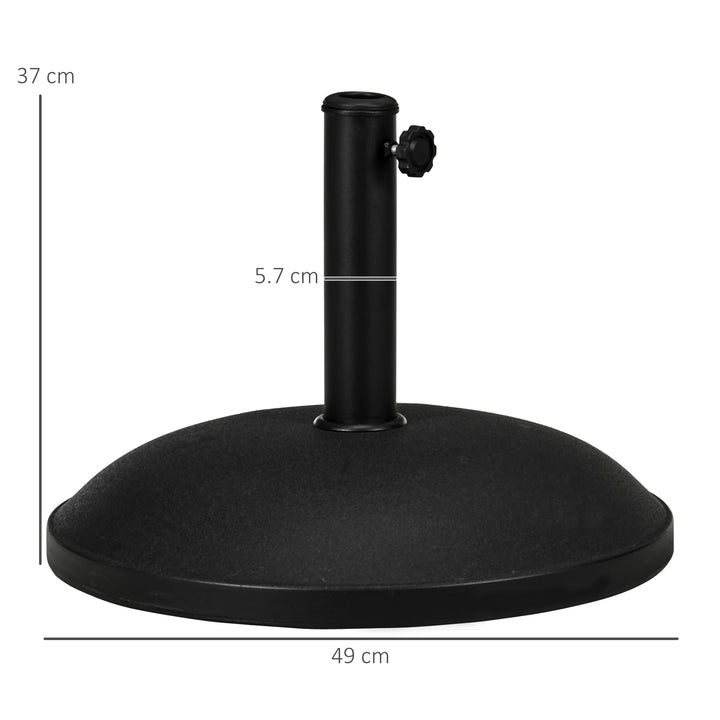 25kgs Round Umbrella Base Concrete Parasol Weight Stand Patio Outdoor Black Dia 50cm