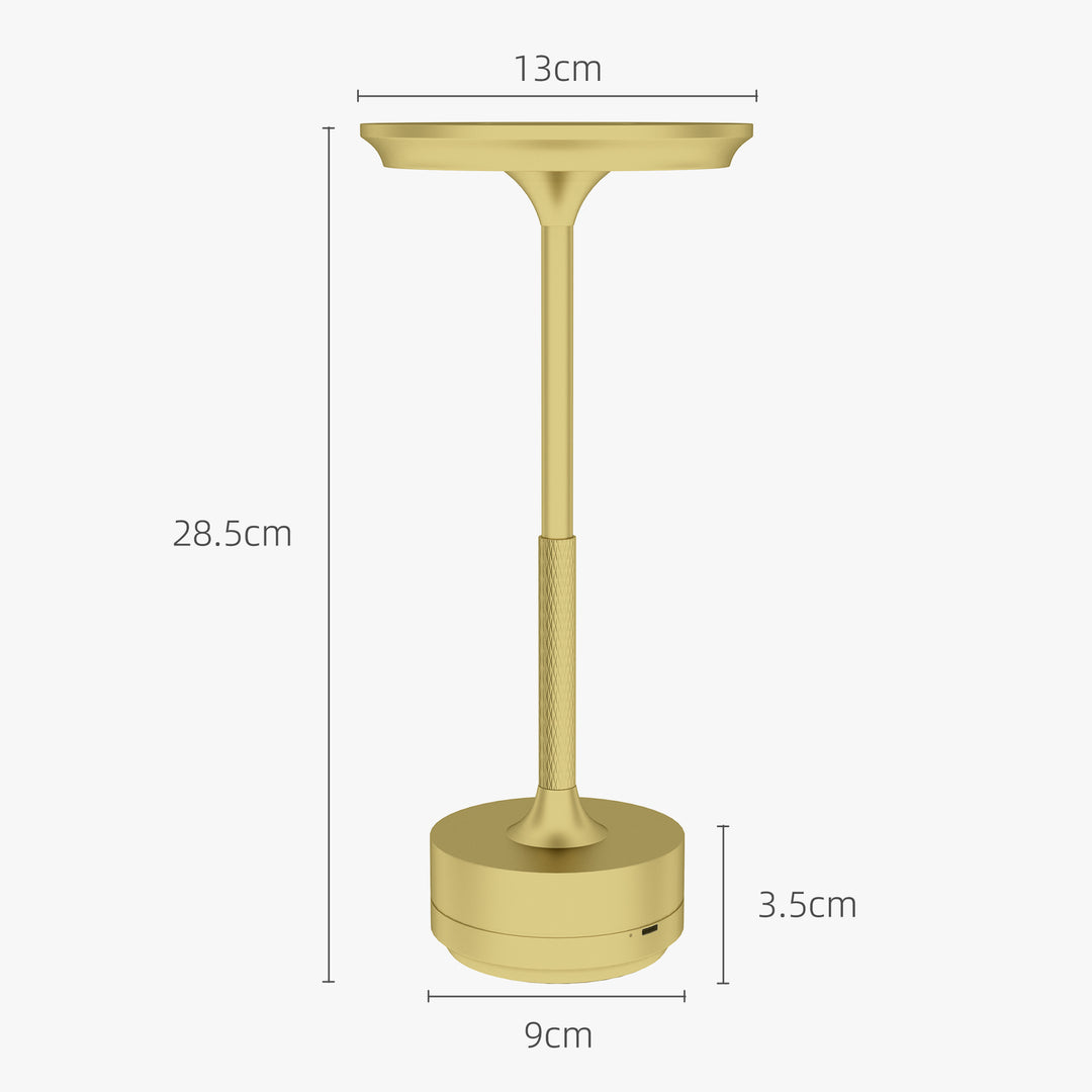 Cordless Table Lamp, Touch LED Desk Lamp with 4000mAh Rechargeable Battery, Gold Tone