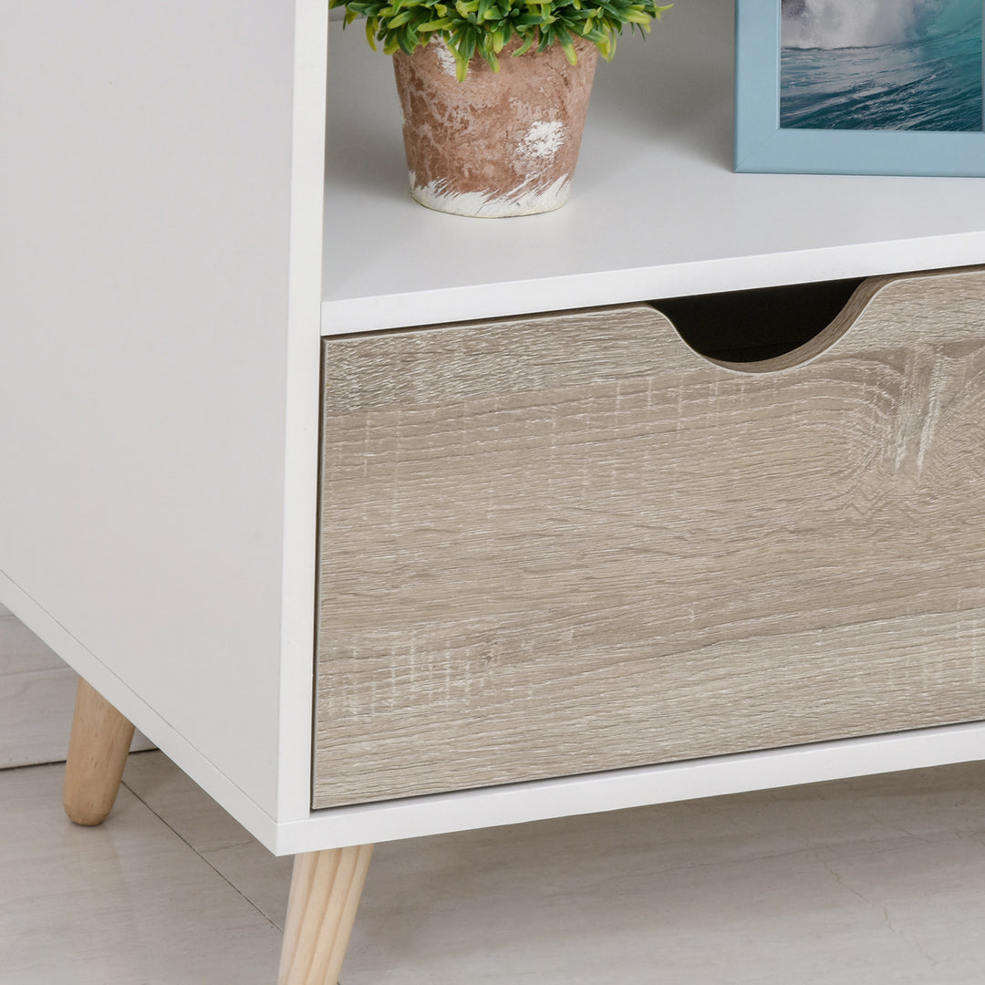 HOMCOM Particle Board TV Media Unit White/Oak