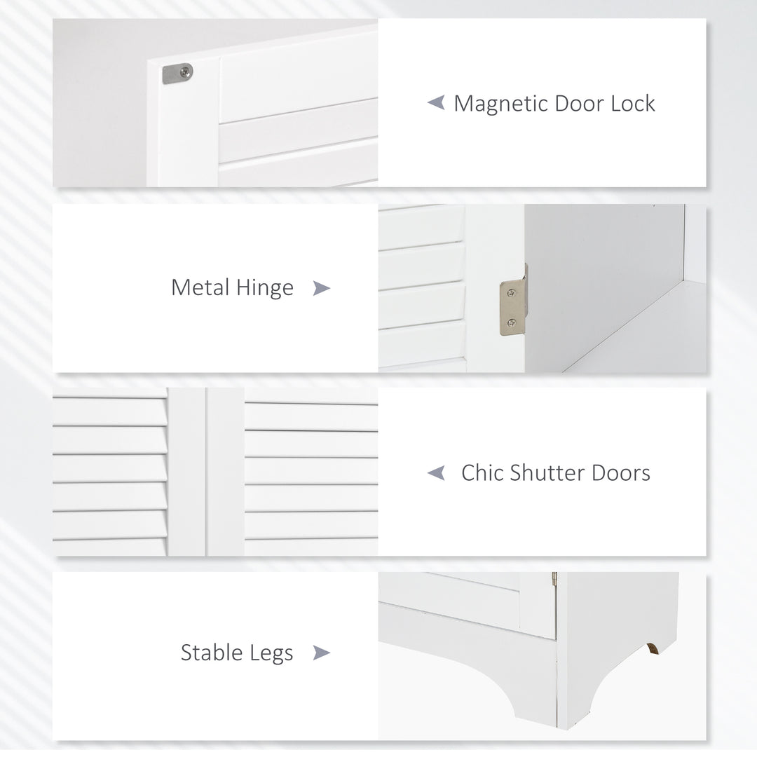 MDF Freestanding 6-Tier Bathroom Storage Cabinet White