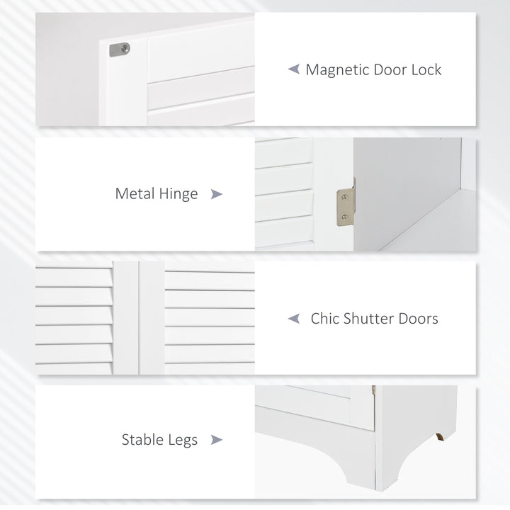 MDF Freestanding 6-Tier Bathroom Storage Cabinet White