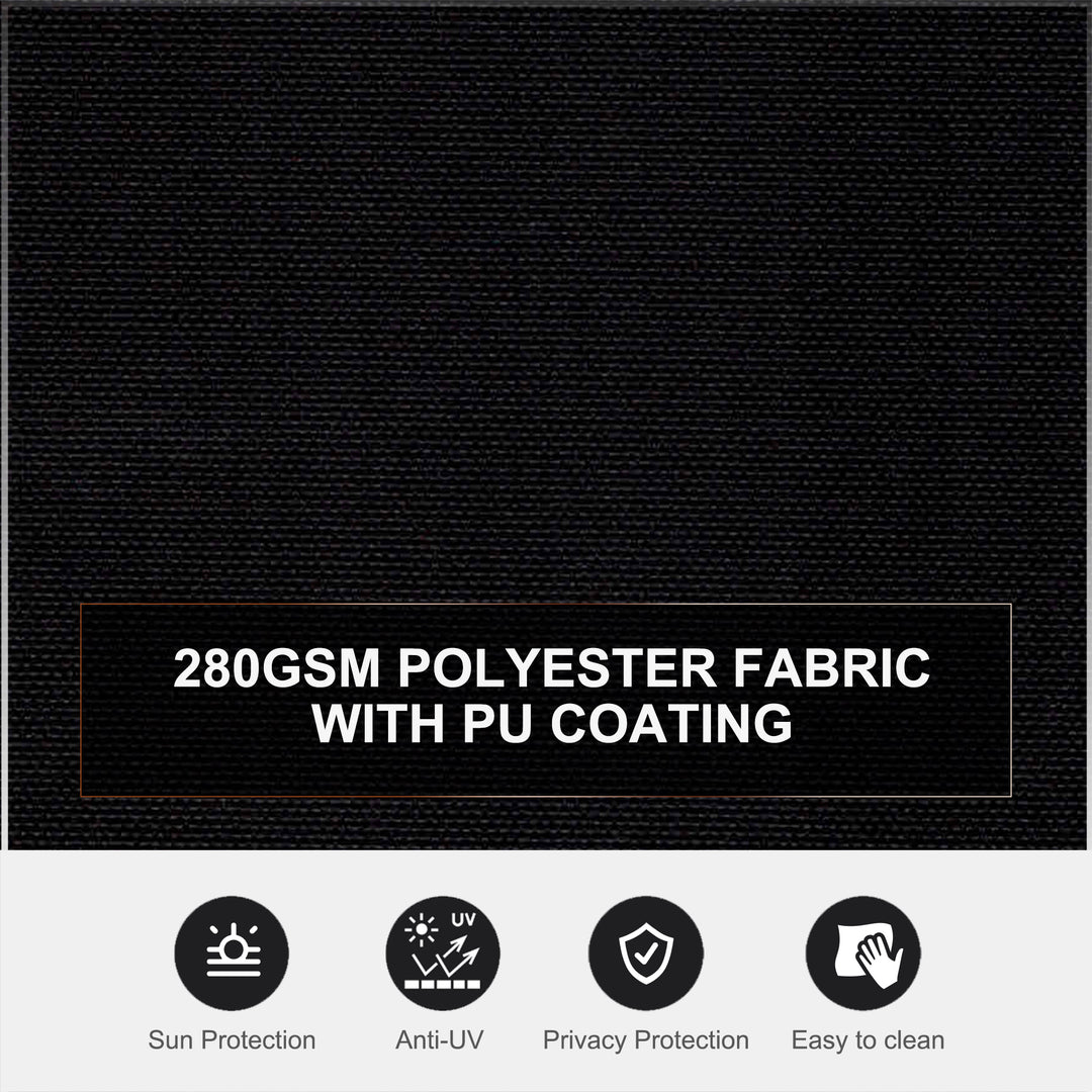 6 x 2m Retractable Sun Side Awning Screen Fence Patio Garden Wall Balcony Screening Panel Outdoor Blind Privacy Divider – Black
