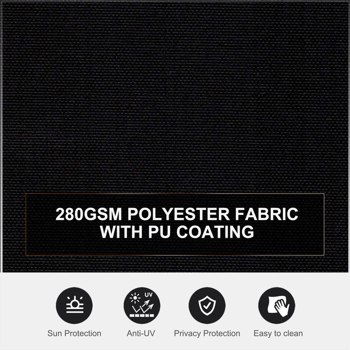 6 x 2m Retractable Sun Side Awning Screen Fence Patio Garden Wall Balcony Screening Panel Outdoor Blind Privacy Divider – Black