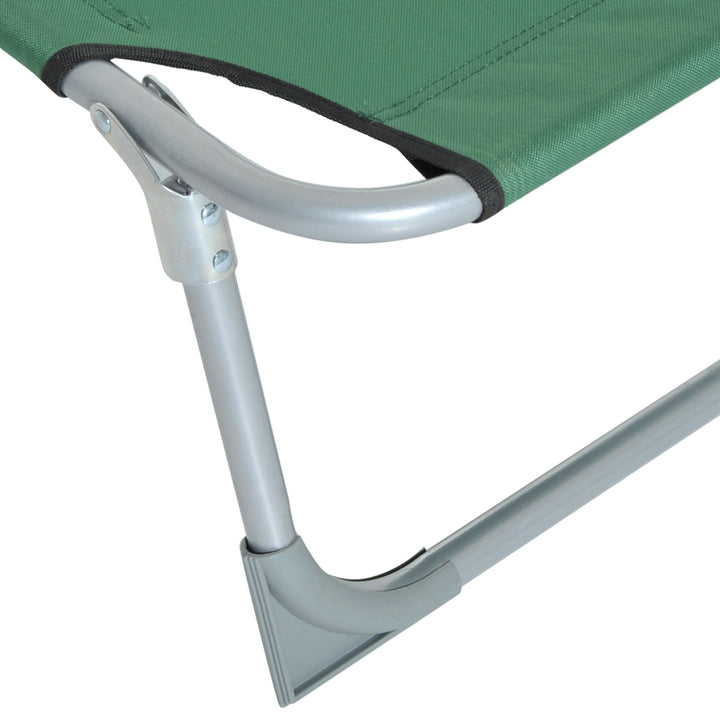 Outsunny Portable Adjustable Lounger,Oxford Cloth-Green