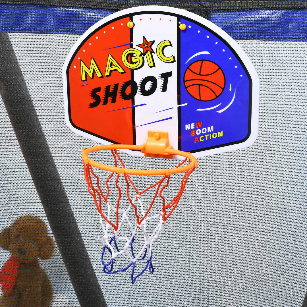 Trampoline with Enclosure, Basketball, Sea Balls, Hoop