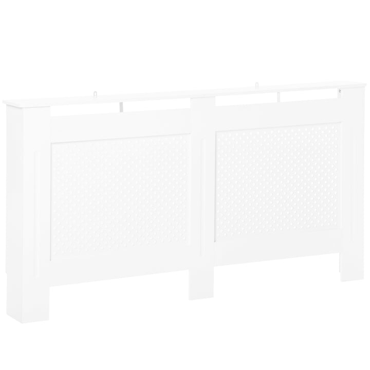 Wooden Radiator Cover Heating Cabinet Modern Home Furniture Grill Style White Painted (Large)