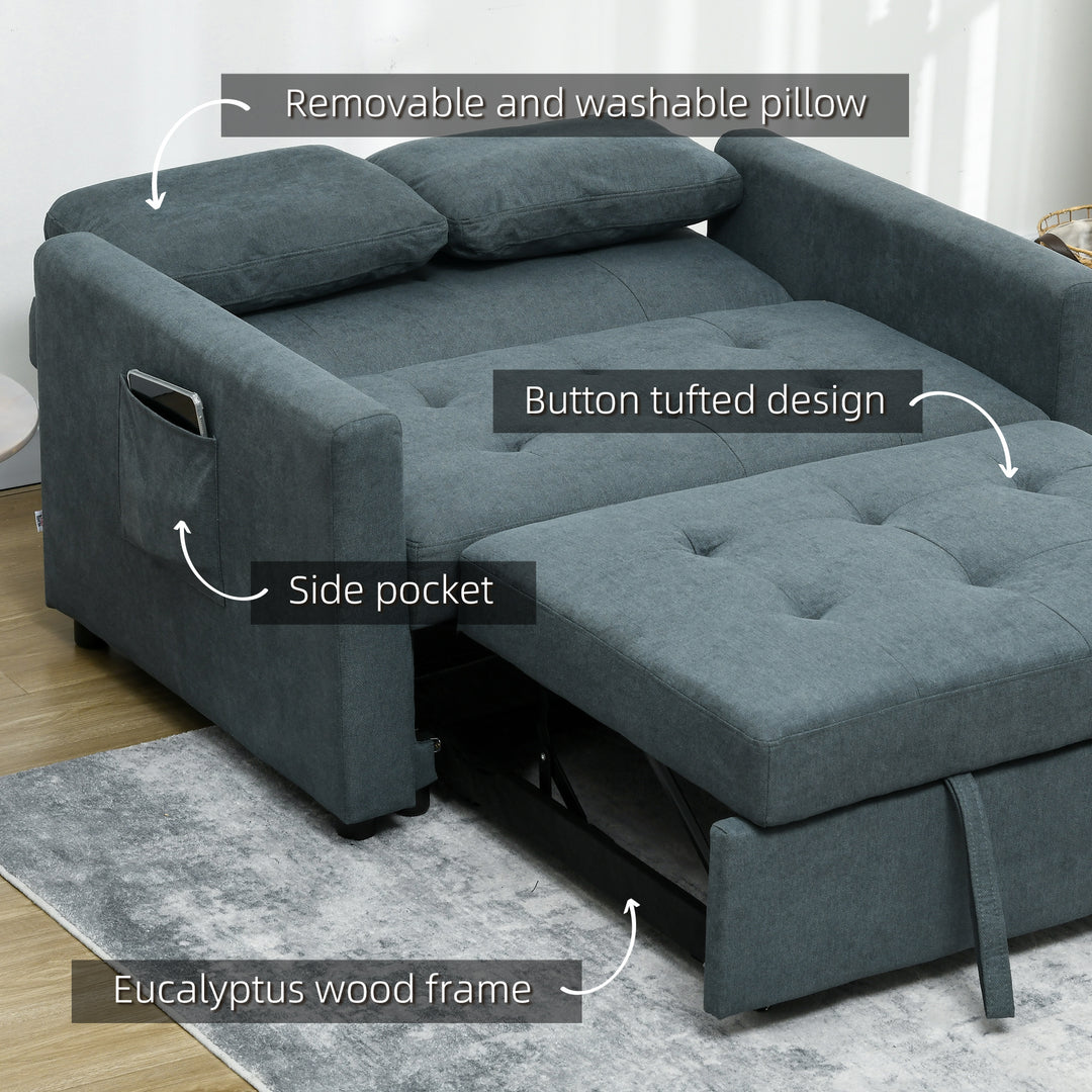 Velvet-Feel Two-Seater Sofa Bed