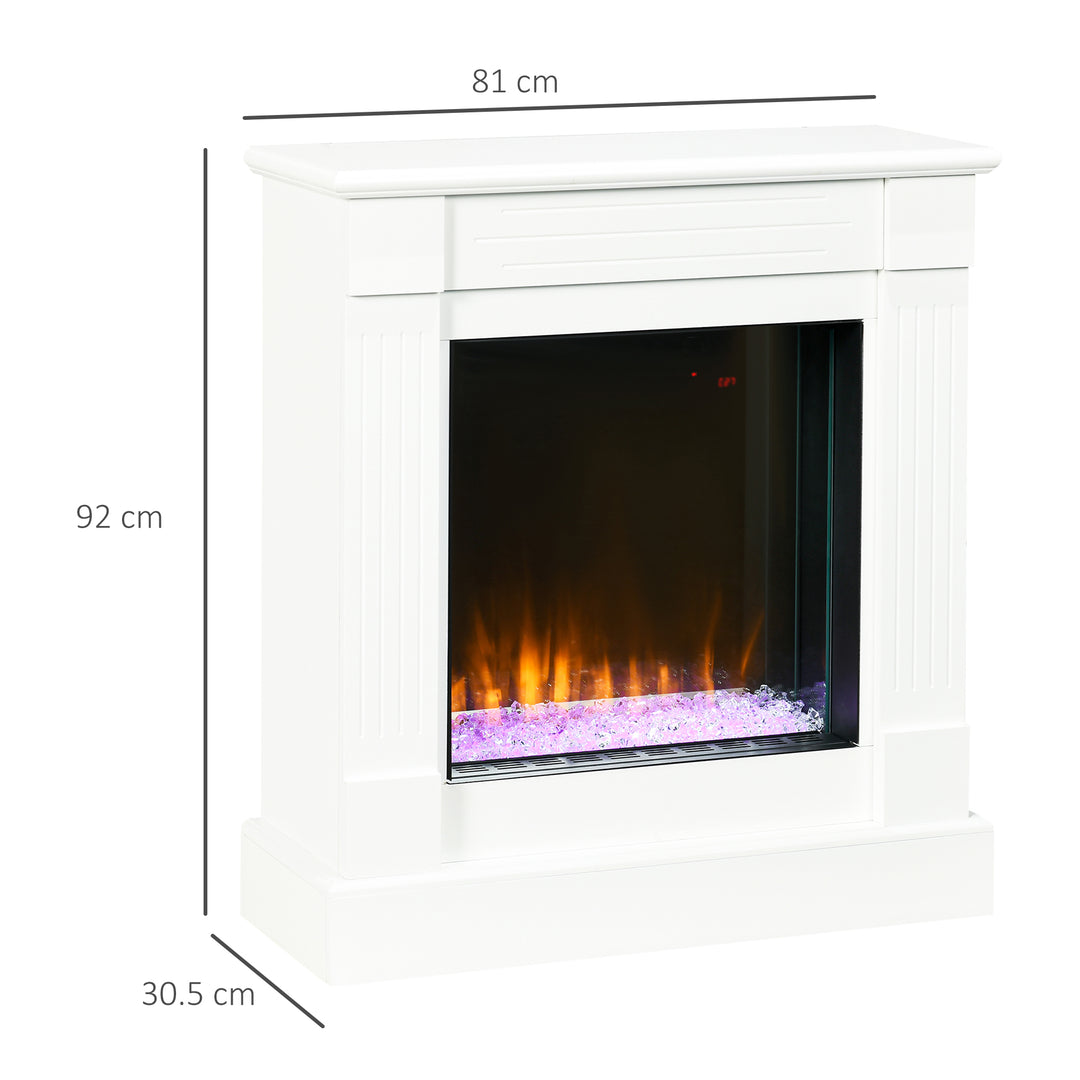 Electric Fireplace w/ Remote Control, Timer- White