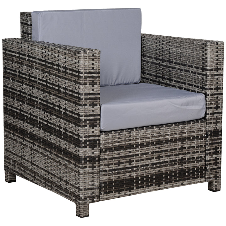 Rattan Garden All-Weather Wicker Single Sofa - Grey