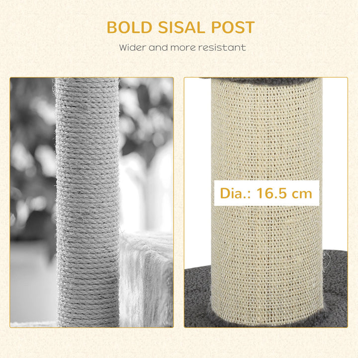 81cm Cat Tree Kitten Activity Center Tower Sisal Scratching Posts Lamb Cashmere Perches Grey