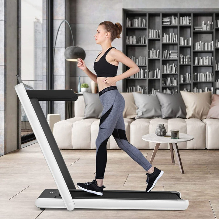 Folding Treadmill Electric 1-12KM/H with Bluetooth-White