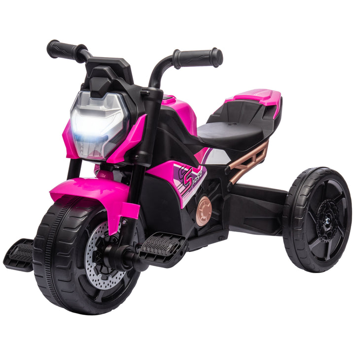 Motorcycle Design 3 in 1 Toddler Trike, Sliding Car, Balance Bike with Headlight, Music, Horn, Pink